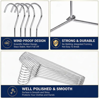 Stainless Steel Hangers – Rustproof, Waterproof, Heavy-Duty Clothes Hangers